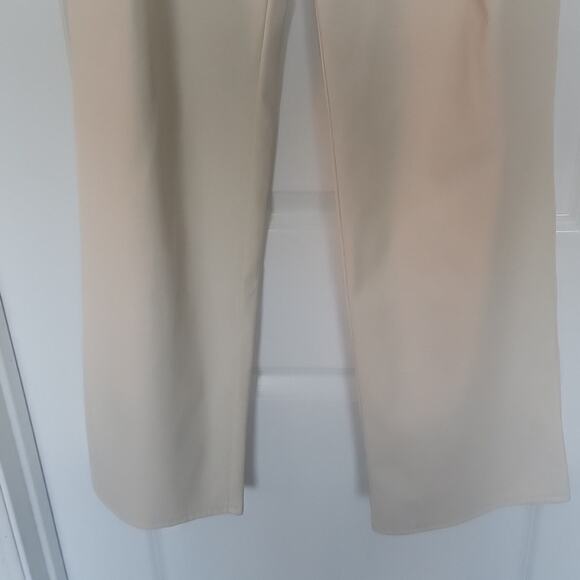 NWT MOTHER Faux Leather Hi Waist Tunnel Vision Pleat Prep Sneak Pant-Egret, 26 - Picture 7 of 11